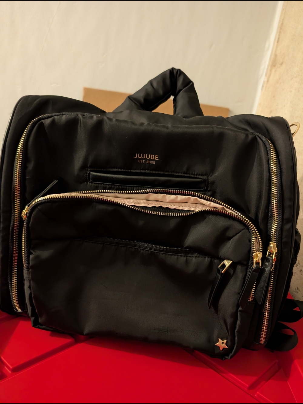 Ju-Ju-Be Black Backpack/Messenger Diaper Bag